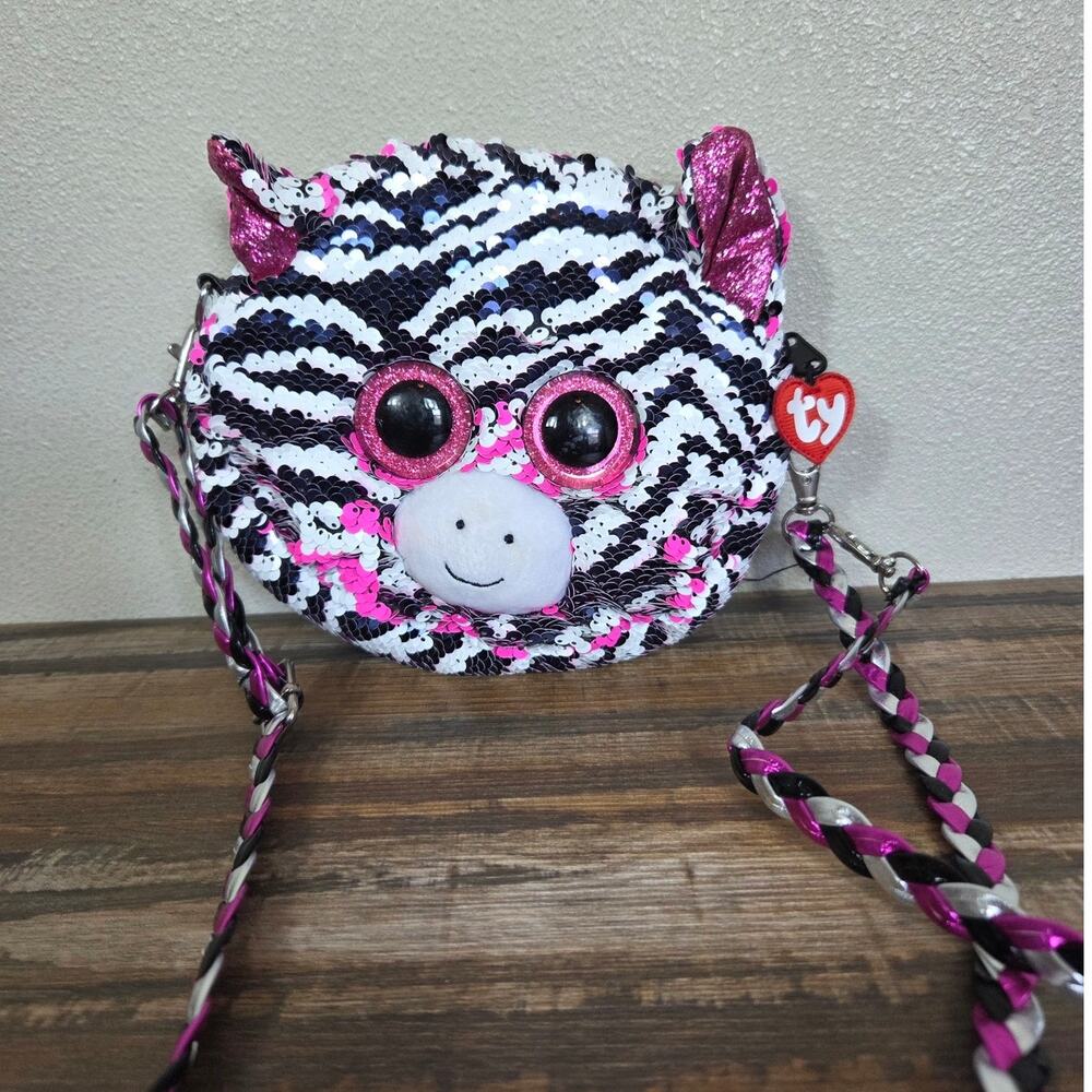 TY 2019 Flippables Zoey the Zebra Fashion Purse 6 ways to wear